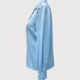thumbnail image 7 of Satin Silk Blouse for Womens Trendy Ruched Long Sleeve V Neck Tie Dress Shirt Casual Loose Office Work T-Shirt, 7 of 7