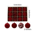 thumbnail image 3 of Japceit Velvet Christmas Ornaments, 12-Pack 8cm Flocked Spheres with Soft Surface, Holiday Tree Decor for Indoor, Party, Gathering, 3 of 6