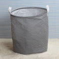 thumbnail image 4 of Foldable Round Laundry Hamper, 17.7X13.7" Large Laundry Baskets with Handles, Cylindric Canvas Fabric Storage Basket, Collapsible Clothes Storage Basket, Dirty Clothes Bin, Wash Clothing Hamper, 4 of 5