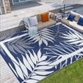 thumbnail image 7 of Modern Outdoor Rug, Waterproof Outdoor Area Rugs, Reversible Plastic Straw Carpet for Deck, Porch Picnic, Balcony, Beach, Blue, 9*18 ft, 7 of 7