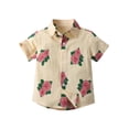 thumbnail image 3 of Sentuca Summer Boys Shirts Short Sleeve Button-down Shirts Hawaiian Beach Graphic Tees for Toddler Clothes Size 3T, 3 of 4