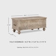 thumbnail image 5 of Signature Design by Ashley Fossil Ridge Hinged Top Storage Bench, Antique White Solid Wood with Black Metal Handles, 5 of 5