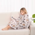 thumbnail image 4 of Pink Boho Bohemia Rainbow Shapes Dots Pattern Blanket Hoodies for Kids 6-13YR Oversize Wearable Blanket Hoodies for Boys Girls Teens, 4 of 7