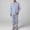 Blue, variant on RKSTN Pajamas Set For Men Soft Striped Long Sleeve Pajamas Sets Solid Color Lapel Collar Button Up Sleepwear Fall Winter Lightweight 2 Piece Comfy Sleepwear With Pockets