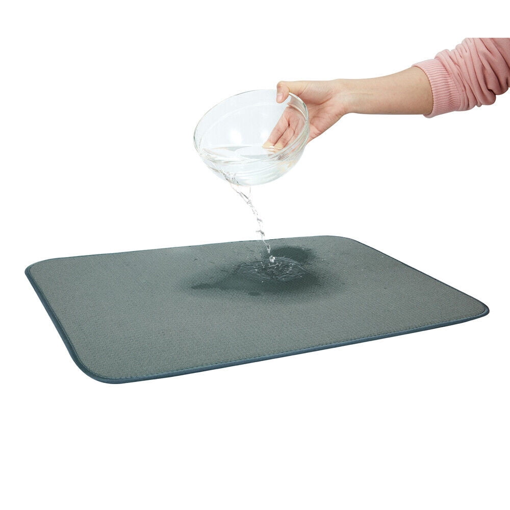 Kitchen Basic Absorbent Mat, Reversible Microfiber Dish Drying Mat
