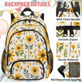 thumbnail image 2 of Herdesigns Bee Backpack with Lunch Box Yellow Honeycomb Daisy Lightweight Large Travel Work Laptop Backpacks Set Casual Daypacks, 2 of 8