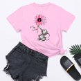 thumbnail image 4 of Axdhxbd Breast Cancer Awareness Shirts for Women Soft Comfy Short Sleeve Crew Neck Shirt Fashion Floral Pink Ribbon Graphic Tees Pink XL, 4 of 4