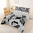 thumbnail image 2 of Manfei Kawaii Deer Full Size Comforter Sets,Vintage Camo Bedding Comforter Set,Black,Light Gray Reversible,3-Piece,1 Comforter and 2 Pillowcases, 2 of 7