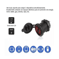 thumbnail image 4 of Cargador Iluminado Dual Usb Salida 12v 2.1a  para Coche Moto 2 Piezas Negro Azul, 4 of 5