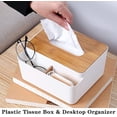 thumbnail image 3 of Soporte para caja de pañuelos de estilo minimalista para encimeras de tocador de baño Papel de regalo disponible Controles remotos Cubierta para caja de pañuelos Gafas Blocs de notas Oficina, 3 of 5