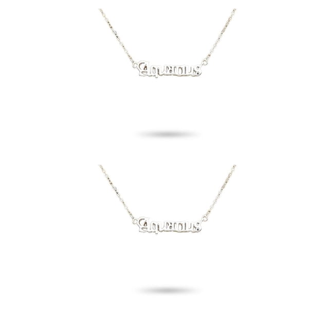 Collar letra zodiaco Qarigey Retro Ins encanto colgante para amante amigo Plata Acuario 2piezas
