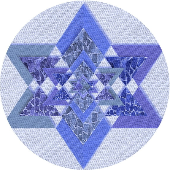 Ahgly Company Indoor Round Patterned Heavenly Blue Area Rugs, 8' Round