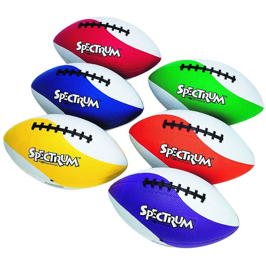 S&S Worldwide Spectrum Rubber Football Set, Set of 6, Official