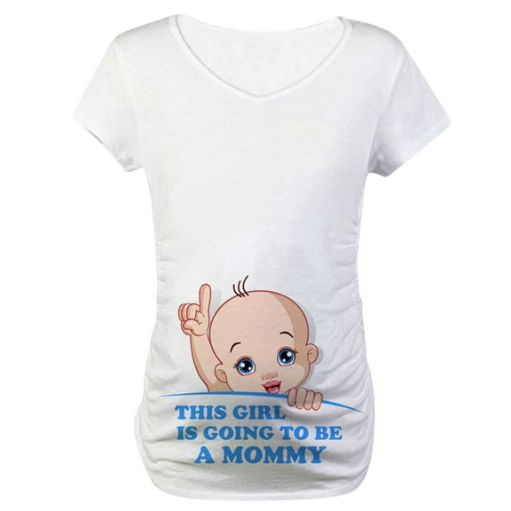 asdoklhq Maternity Clothes for Women,Maternity Summer Tops T-Shirts Cartoon For Pregnant Elegant Clothes