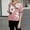 Pink, variant on Morttic Women's Floral Print See-Through Blouse – Round Neck 5-Sleeve Chiffon Top Summer Beach Cover-Up Black,XL