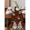thumbnail image 4 of Table Runner Dresser Scarves 120 Inch Long, Dwarfs and Coffee Bean on Brown Linen Dining Table Runners Cappuccino Flat White Tabletop Scarf for Wedding Holiday Party Kitchen, 4 of 7