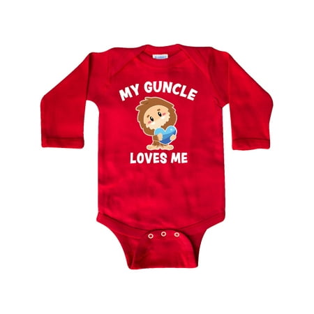 

Inktastic Cute Bigfoot My Guncle Loves Me Gift Baby Boy Long Sleeve Bodysuit