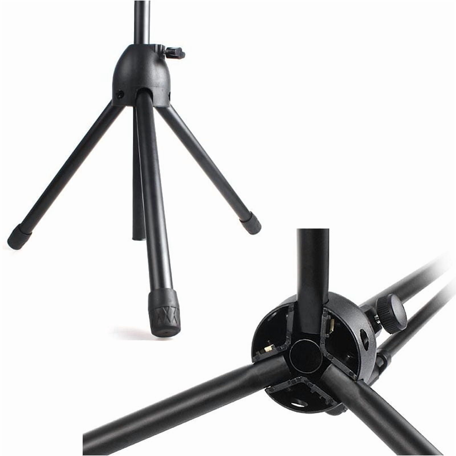 INTSUPERMAI 360° Rotating Microphone Stand Holder Dual Mic Clip Boom Arm Foldable Tripod
