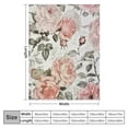 thumbnail image 4 of JRXY Watercolor Floral Blanket, Super Soft Pink Flowers and Leaves Throw Blanket Blanket for Bed Couch Chair Fall Winter Camping Living Room Office Gift White, 4 of 6