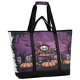 thumbnail image 2 of WOBOGO Halloween Clown Tote Cooler Bag Fold Flat Insulated Shopping Bag With Zipper For Work Picnic Beach Use 18×6.7×24in, 2 of 8