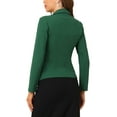 thumbnail image 4 of INSPIRE CHIC Women's Work Blazer Lapel Collar Long Sleeve Jacket Suit Blazer M Deep Green, 4 of 7