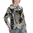 thumbnail image 6 of Kdxio Skeletons Love Flowers Print Womens Oversized Hoodies Sweatshirts Hooded Pullover Tops Sweaters Casual-Large, 6 of 7