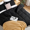 thumbnail image 4 of Mosluna King Size Comforter Sets, 3 Piece Soft Quilted Bedding Sets, All-Season Down Alternative Comforter with 2 Pillow Shams, Black, 4 of 9