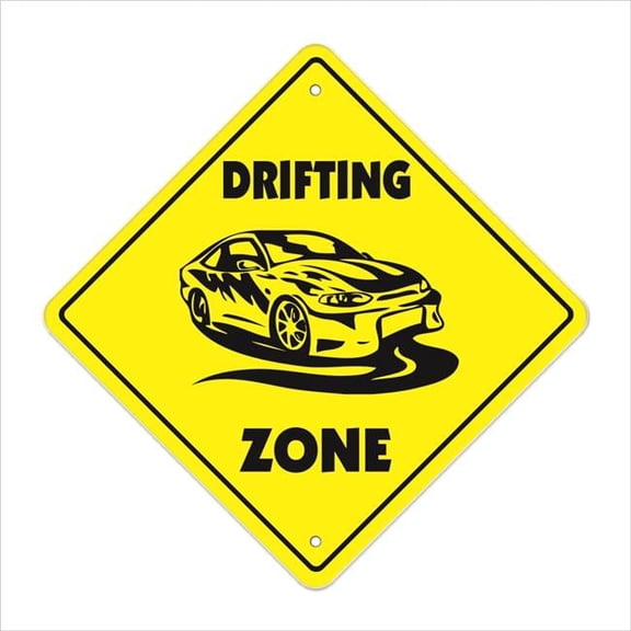 SignMission X-DRIFTING 12 x 12 in. Zone Xing Crossing Sign - Drifting