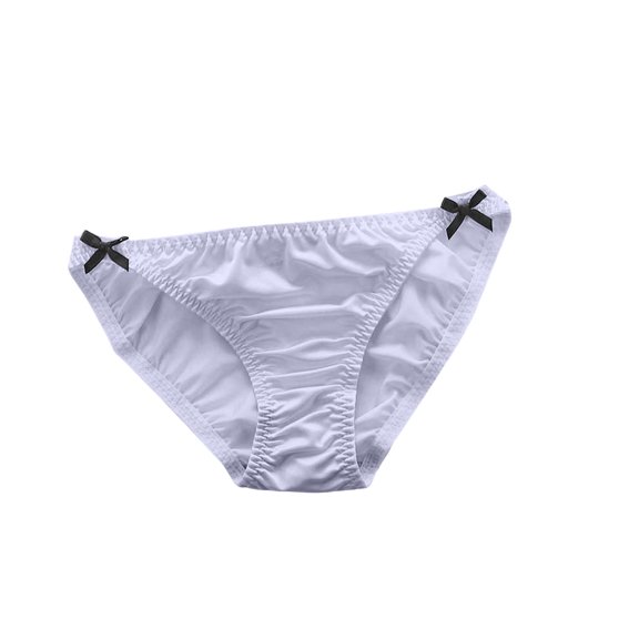 TEAJOPSUU Women's Triangle Panties Cute Bow Breathable Elastic Waistband Butt Lifting Briefs Comfy Soft Underwear Purple