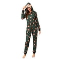 thumbnail image 1 of Pijama De Navidad Familiar De Manga Larga Con Capucha Y Estampado De Ciervo Con Cremallera Mono Casual, 1 of 4