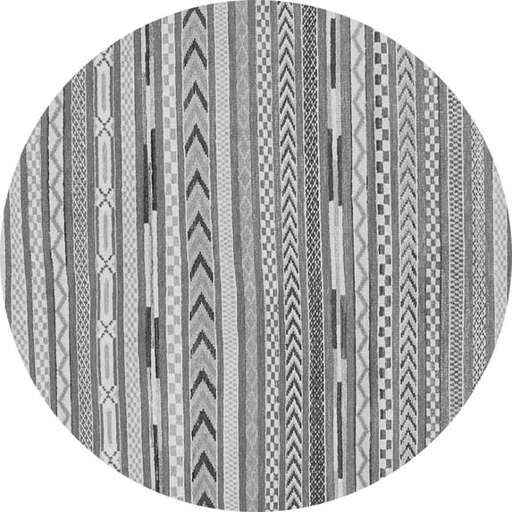 Ahgly Company Indoor Round Abstract Gray Modern Area Rugs, 3' Round