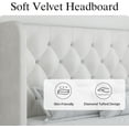 thumbnail image 6 of 4 EVER WINNER Queen Size Bed Frame, White Queen Bed Frame, Modern Upholstered Platform Bed Frame with Button Wingback Headboard, White, 6 of 7
