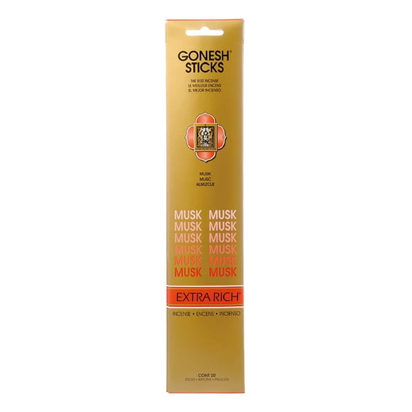 Incienso Gonesh Almizcle 20 Varillas Extra Rico