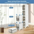 thumbnail image 7 of 4-Tier 96QT Slim Bathroom Storage Cabinet, Tall Narrow Storage Cabinet with Doors and Adjustable Shelves, Wheels, Stackable & Collapsible Plastic Organizer for Small Spaces, Bathroom, White, 7 of 7