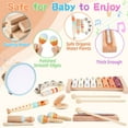 thumbnail image 5 of Wooden Musical Instruments for Toddlers 1-3 - Montessori Educational Toys for 1 2 3 Year Old Baby Kids, with Xylophone, One 1st 2st Christmas Birthday Gifts for Girls Boys, 5 of 8