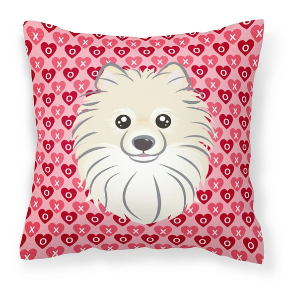 Carolines Treasures BB5277PW1818 Pomeranian Fabric Decorative Pillow 18HX18W multicolor