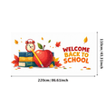 thumbnail image 3 of Colorful Welcome Back to School Banner with Apple Books Alarm Clock and Fall Leaves Decors, Backdrop for School Entrance Classroom Party Photography Props Decorations, 3 of 4