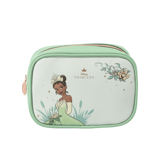 Impressions Vanity Disney Tiana Cosmetic Pouch Makeup Bag with Spacious Interior, Zipper Pocket