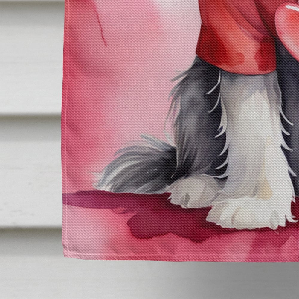 Bearded Collie My Valentine House Flag 28 in x 40 in
