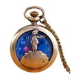 thumbnail image 1 of Reloj de bolsillo El Principito de cuarzo de metal de 4 cm con cadena, 1 of 6