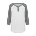 thumbnail image 4 of Ndbuld Women Tops Tops for Women Women's Round Neck Loose Shirt Top Great Gifts for Less,Gray,L, 4 of 9