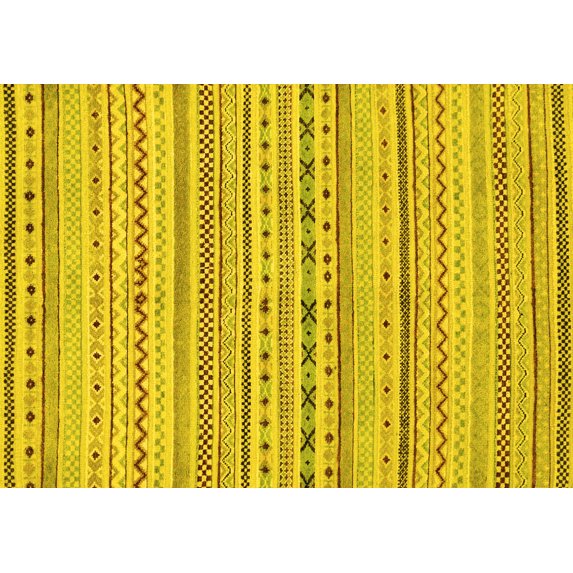 Ahgly Company Indoor Rectangle Abstract Yellow Modern Area Rugs, 7' x 9'