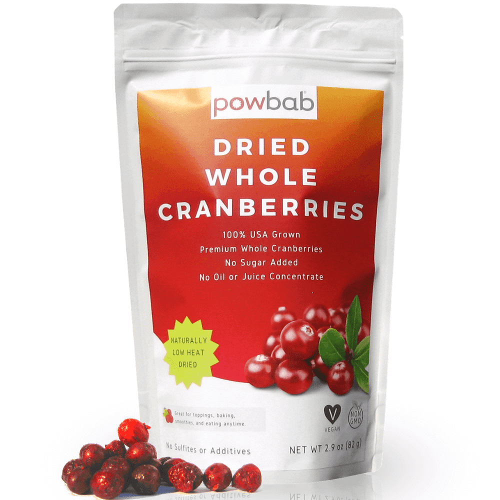 powbab Dried Cranberries Unsweetened (2.9 oz) 100 USA Grown Organic