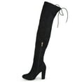 thumbnail image 3 of Journee Womens Maya Block Heel Over The Knee Boots, 3 of 10