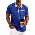 thumbnail image 2 of MYAOYI Mens Shirts Short Sleeve Polo Shirts, Waffle Knit Contrast Collar Breathable Comfortable Casual Tops for All Occasions, 2 of 8