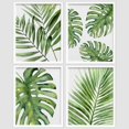 thumbnail image 3 of PixonSign Set of 4 Framed Wall Art, Tropical Green Island Palm Leaf Poster, Nature Wilderness Wall Decor Prints, Botanical Floral Wall Décor, Modern Landscape Artwork for Farmhouse - 11"x14" White, 3 of 5
