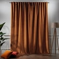 thumbnail image 3 of 3S Brother's Extra Long Solid Luxury Matte Velvet Soft Curtain Orange Single Panel Hanging Back Tap & Rod Pocket Home Décor 5-25 Feet Custom Made Curtains -Made in Turkey Each(52"x120"), 3 of 7