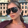 thumbnail image 3 of Oversized Aviator Sunglasses for Women With Earring Trendy Large Big Double Bridge 2025 Designer Ladies Shades, 3 of 6