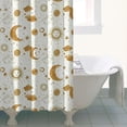thumbnail image 4 of White Gold Sun Moon Cloud Pattern Shower Curtain 36"x72" ,Bathroom Decorative Shower Curtains Set with 12 Hooks,Modern Waterproof Washable Shower Curtain, 4 of 6