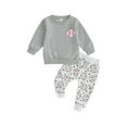 thumbnail image 1 of xiaxaixu Tenues d'Automne pour Garçons Imprimé Baseball Col Rond Manches Longues Chandails en Molleton et Pantalons Longs Taille Élastique Ensemble 2 Pcs, 1 of 9